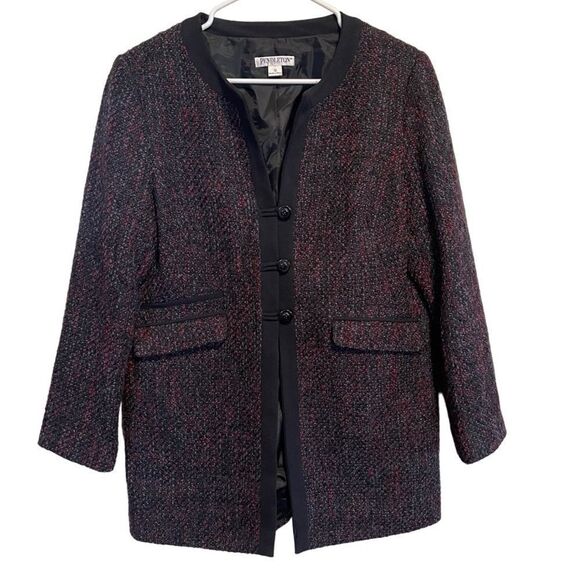 NWOT- Pendleton Petites- Dark Charcoal Tweed Blazer Long Jacket, Size 12 PETITE - Picture 10 of 10